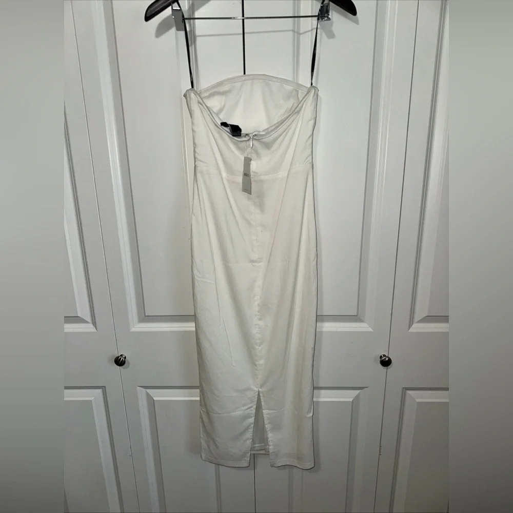 Forever 21 Lightweight Strapless Bodycon Midi Dress M White NWT